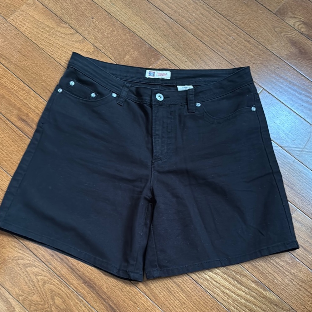 Faded Glory Black Jean Shorts Classic Style